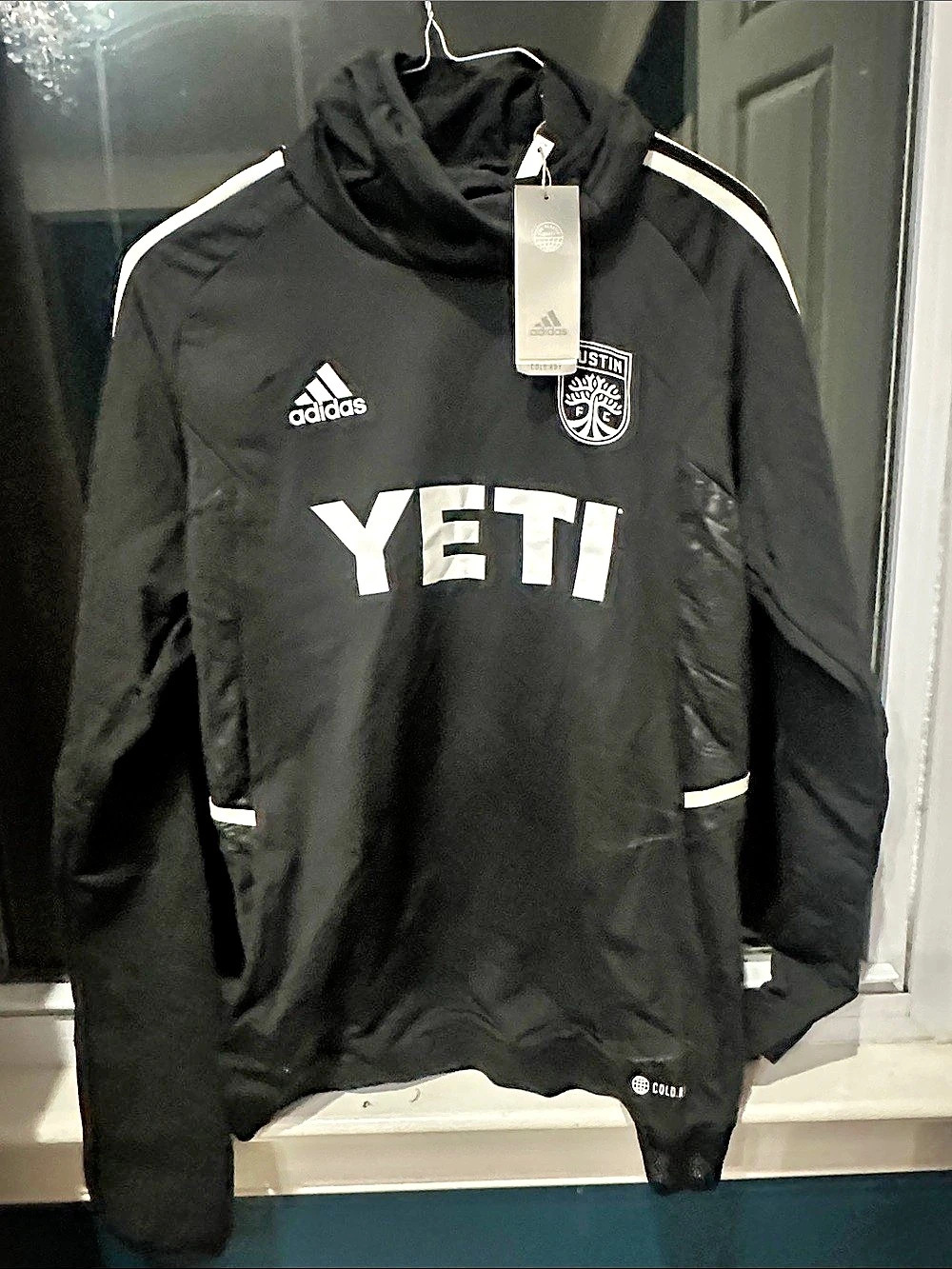 adidas Austin FC YETI Cold.Rdy jacket Men's Black & White Polyester Size Medium